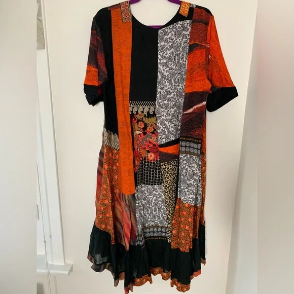 Colorful Patchwork Maxi Dress - Picture 5 of 6